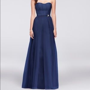 Oleg Cassini Navy Bridesmaid Dress Size 12 - image 1